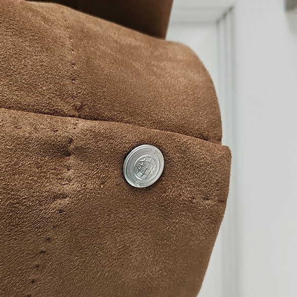 NWT Max Studio Utilatarian Zip/Button Closure Faux Suede Jacket Pockets XL Camel - Picture 13 of 14